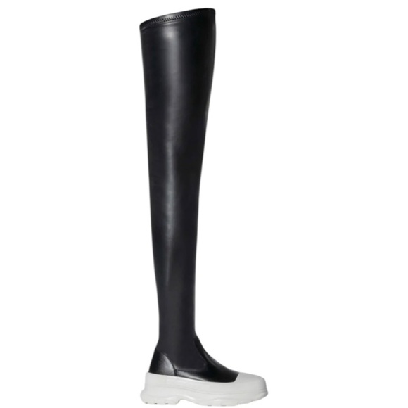 Azalea Wang Oh My Love Faux Leather OTK Sneaker Boot Size 7 - Picture 1 of 7